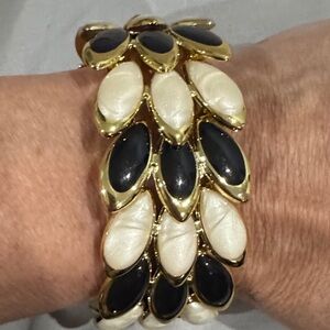 Source Unknown Gold and Black Leaf Bracelet NWOT